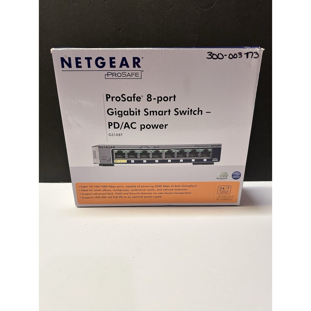 NETGEAR 8 Port Gigabit Smart Switch - GS108T - NEW